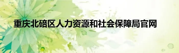 重庆北碚区人力资源和社会保障局官网