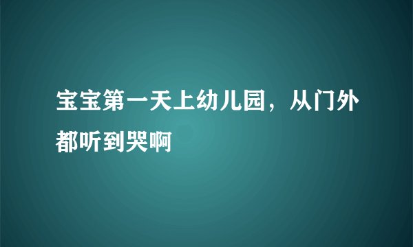 宝宝第一天上幼儿园,从门外都听到哭啊