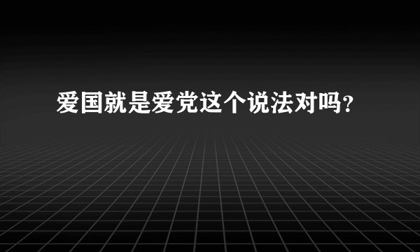 爱国就是爱党这个说法对吗？