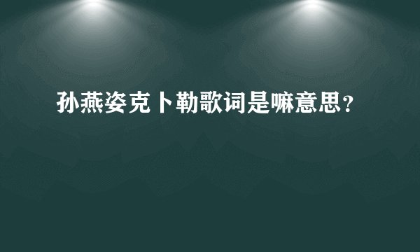 孙燕姿克卜勒歌词是嘛意思？