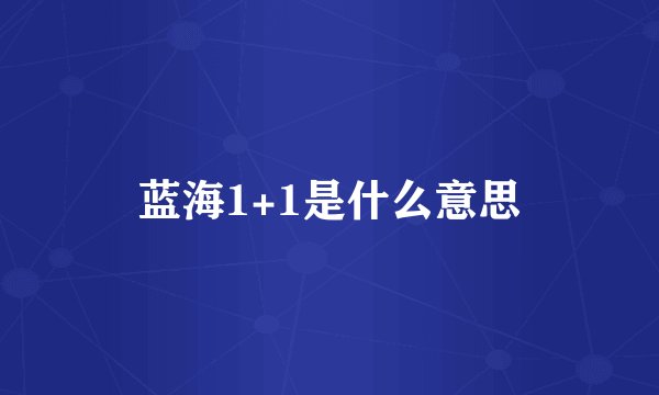 蓝海1+1是什么意思