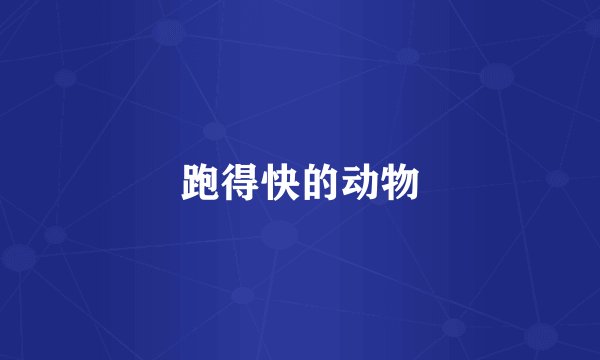 跑得快的动物