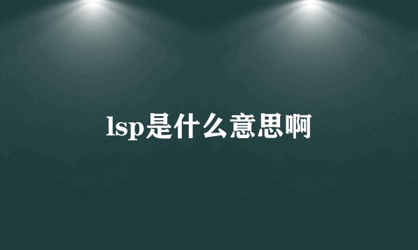 lsp是什么意思啊