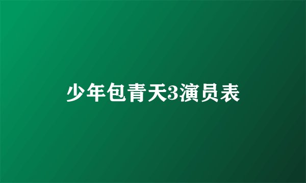 少年包青天3演员表