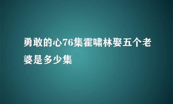 勇敢的心76集霍啸林娶五个老婆是多少集