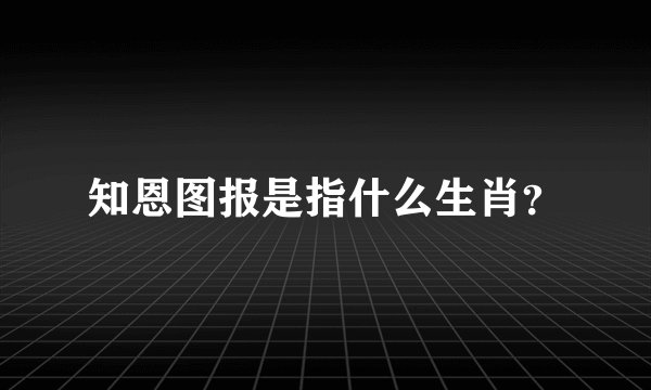 知恩图报是指什么生肖?