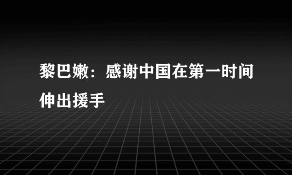 黎巴嫩：感谢中国在第一时间伸出援手