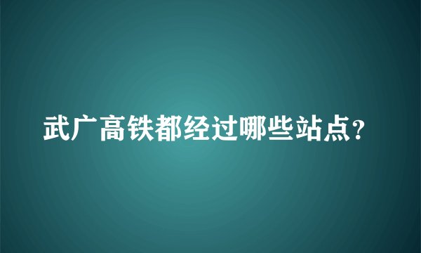 武广高铁都经过哪些站点？