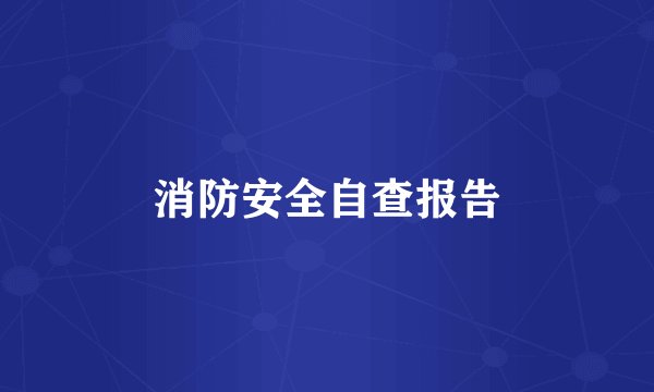 消防安全自查报告