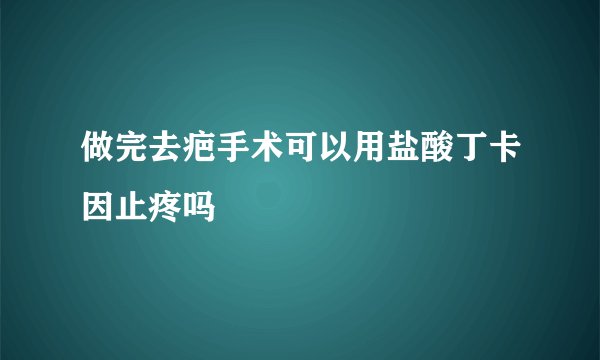 做完去疤手术可以用盐酸丁卡因止疼吗