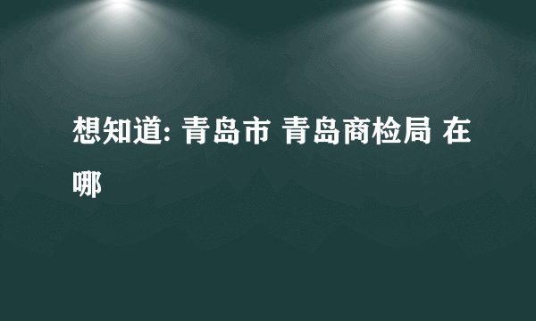 想知道: 青岛市 青岛商检局 在哪
