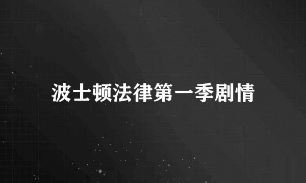 波士顿法律第一季剧情