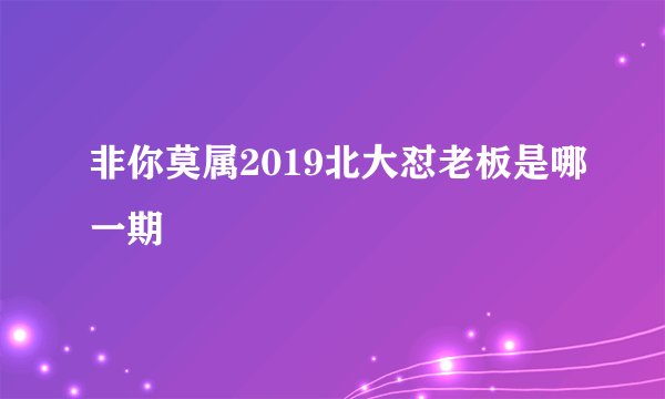 非你莫属2019北大怼老板是哪一期