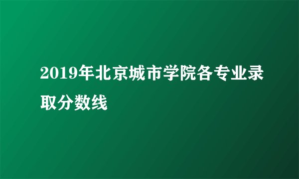 2019年北京城市学院各专业录取分数线