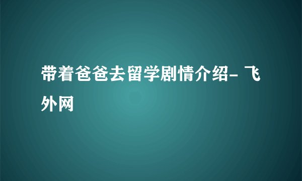 带着爸爸去留学剧情介绍- 飞外网