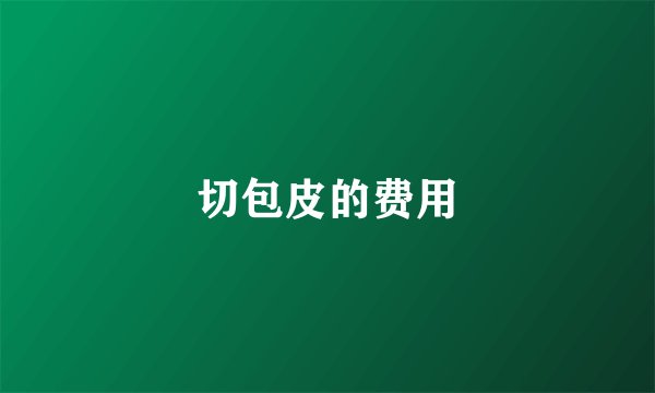 切包皮的费用