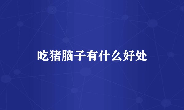 吃猪脑子有什么好处