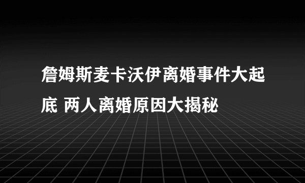 詹姆斯麦卡沃伊离婚事件大起底 两人离婚原因大揭秘