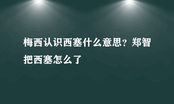 梅西认识西塞什么意思?郑智把西塞怎么了