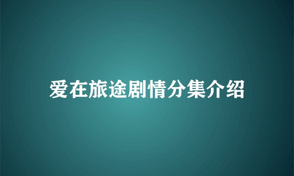爱在旅途剧情分集介绍