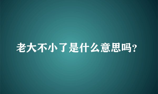 老大不小了是什么意思吗?