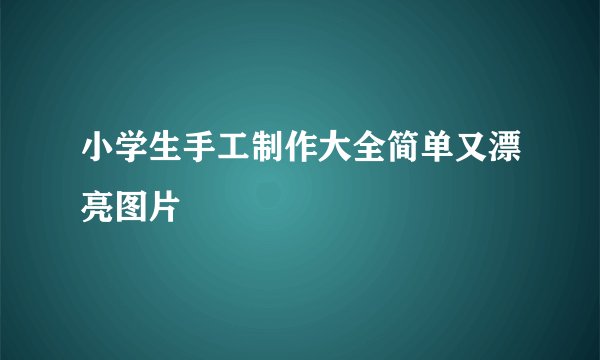 小学生手工制作大全简单又漂亮图片