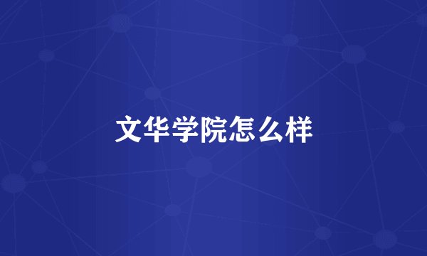 文华学院怎么样