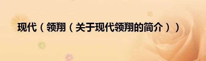 现代（领翔（关于现代领翔的简介））