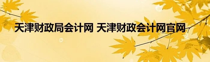 天津财政局会计网 天津财政会计网官网
