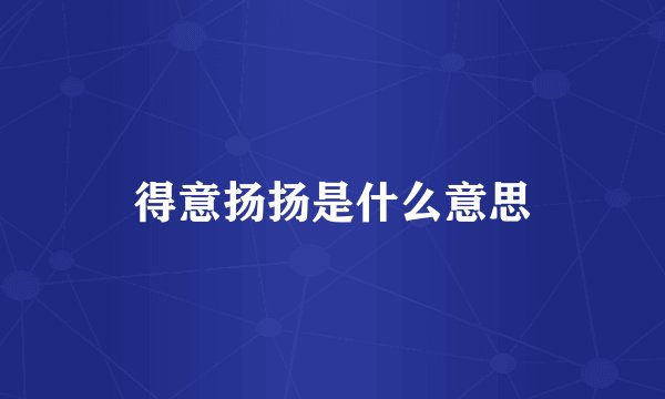得意扬扬是什么意思