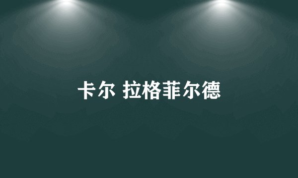 卡尔 拉格菲尔德