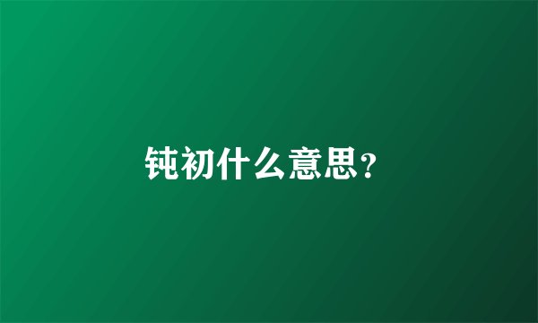 钝初什么意思？