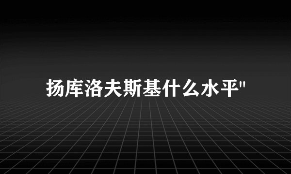 扬库洛夫斯基什么水平