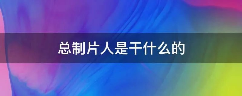 总制片人是干什么的