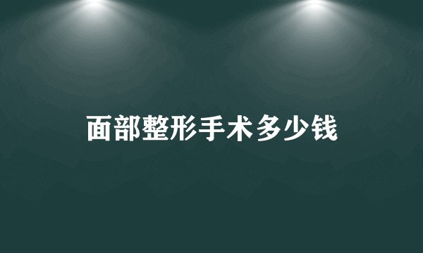面部整形手术多少钱