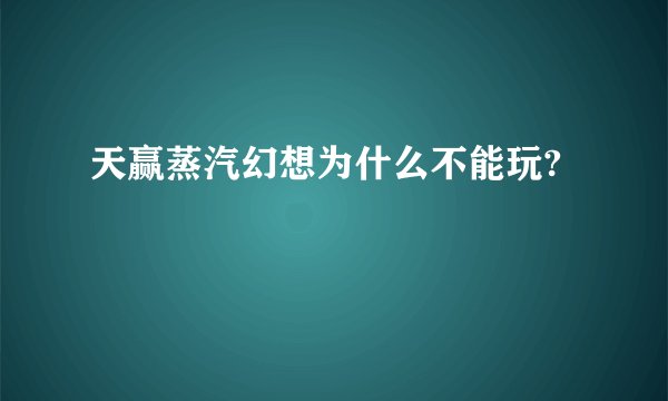 天赢蒸汽幻想为什么不能玩?