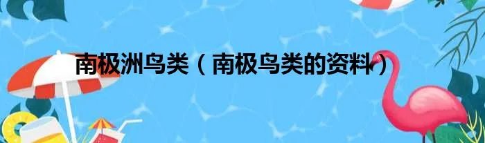 南极洲鸟类（南极鸟类的资料）