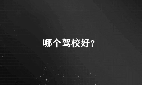哪个驾校好?