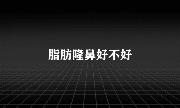 脂肪隆鼻好不好