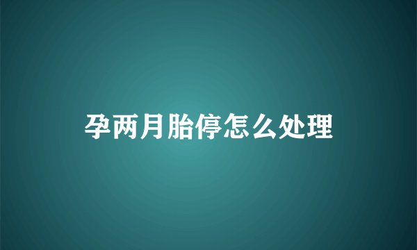 孕两月胎停怎么处理