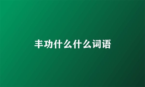 丰功什么什么词语