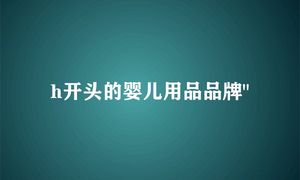 h开头的婴儿用品品牌