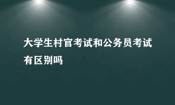 大学生村官考试和公务员考试有区别吗