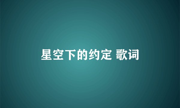 星空下的约定 歌词