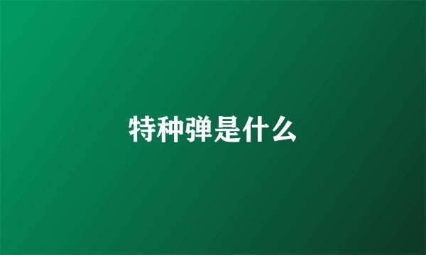 特种弹是什么