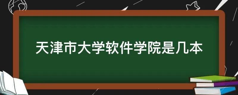 天津市大学软件学院是几本