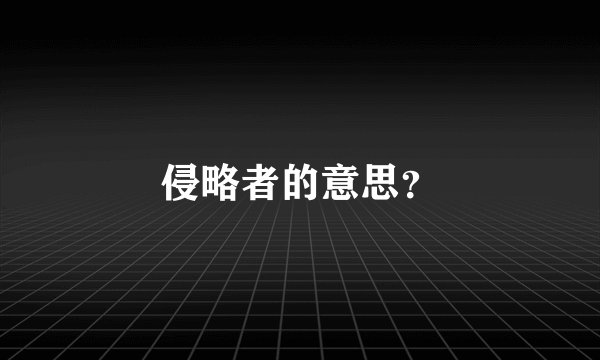 侵略者的意思？