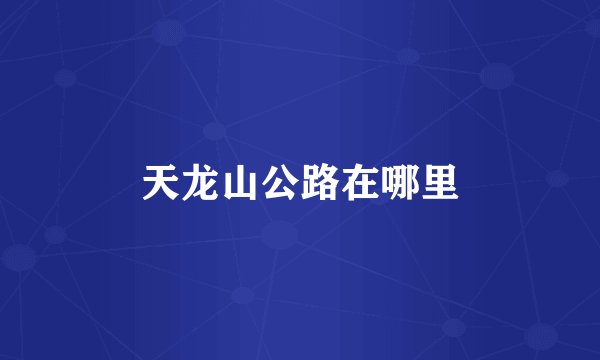 天龙山公路在哪里