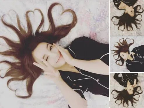 李小璐晒心形发型曝光 网友留言：“青春美少女”