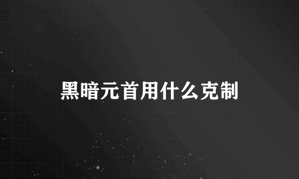 黑暗元首用什么克制
